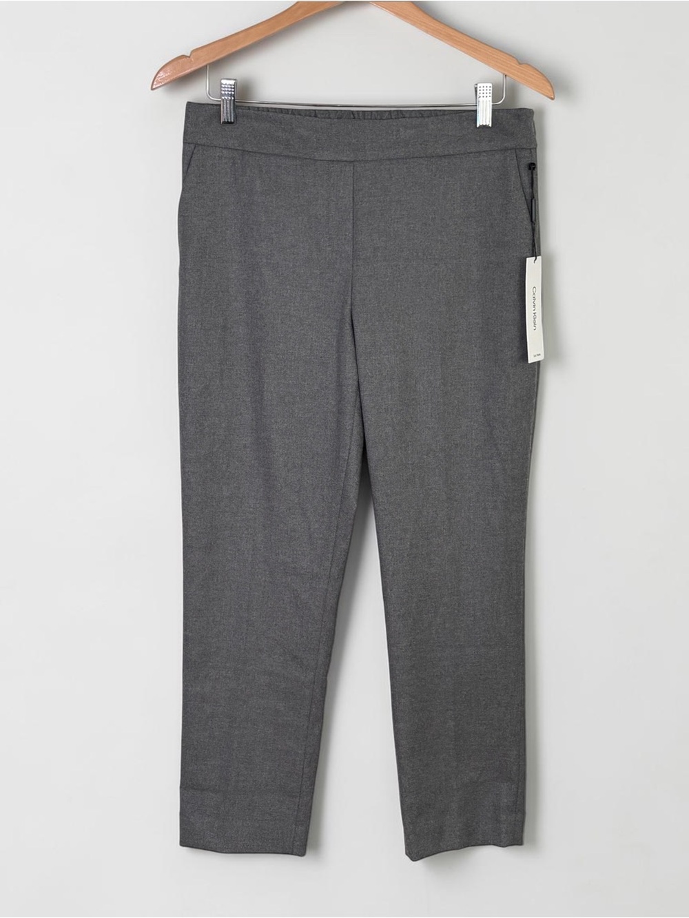 NWT Calvin Klein Tin Gray Slim Crop Suit Pants Size 10P Petite T18PE850